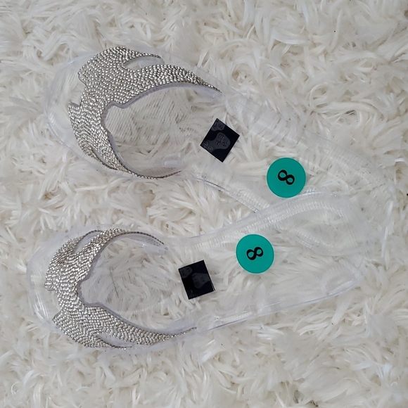 P011   Steven New York Clear Blingy Slip-on Slipper. - Picture 4 of 6